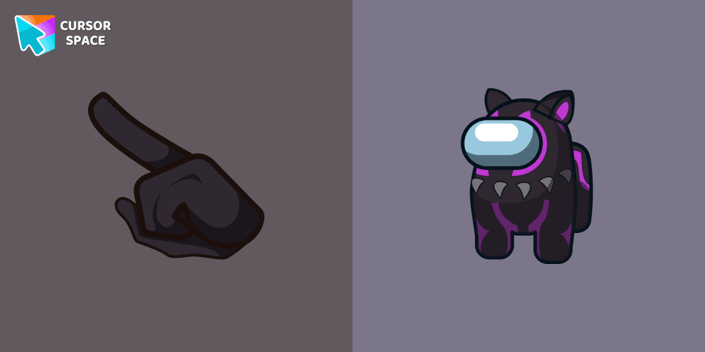 Among Us Black Panther Character cursor cursor pack